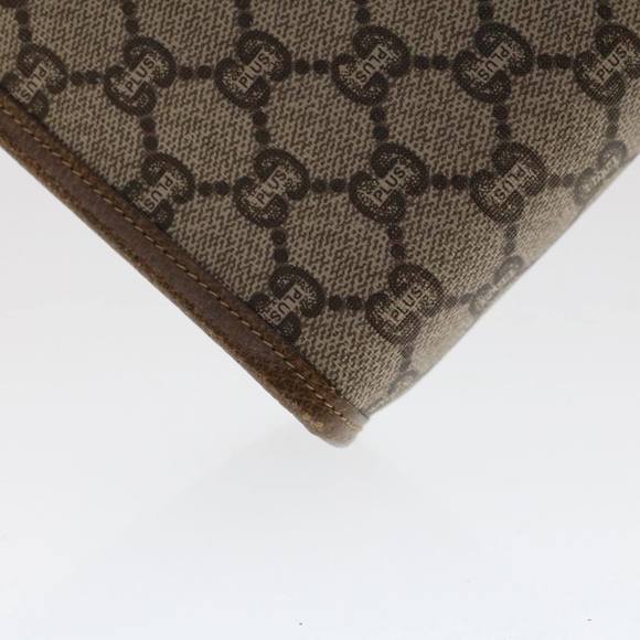 GUCCI PLUS GG Canvas Clutch Bag PVC Leather Beige Auth 50530 - Picture 16 of 16